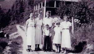 Left to Right: Frances, Mrs. Finucane, Jim, George, Irene, Dorothy and Bertha