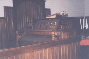 church inside pump organ