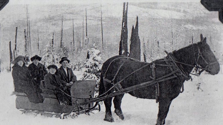 The Erik Erikson Family Out For A Sleigh Ride